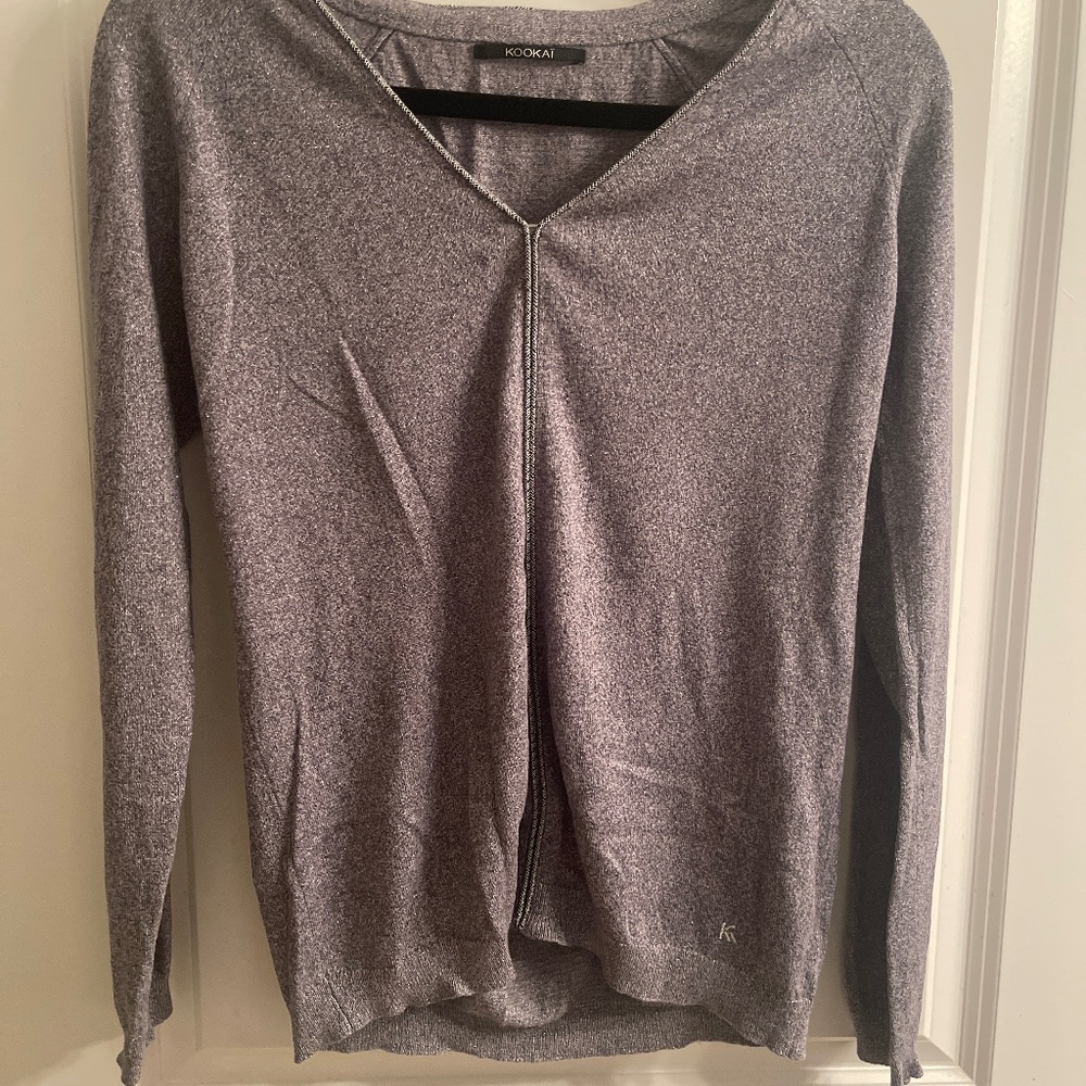 Silver glitter long sleeve top